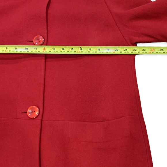 EUC Scarlet Red Wool Cashmere Winter Peacoat Mallia Melanie Lyne size 6 - Picture 5 of 14